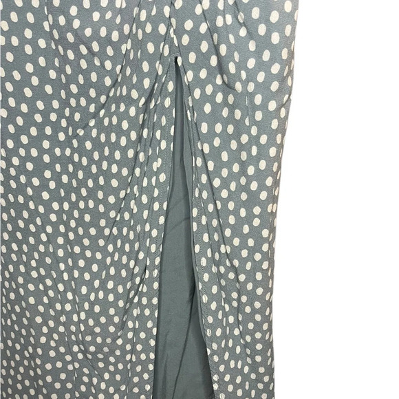 Abercrombie & Fitch Polkadot Midi Skirt ruched slit - Picture 2 of 6